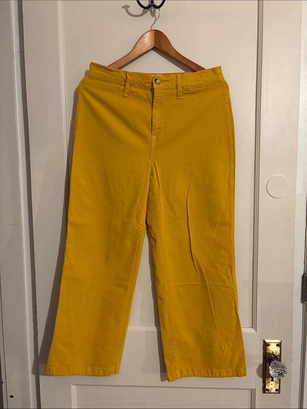 Women’s Mustard Wide-Leg Ankle Pants